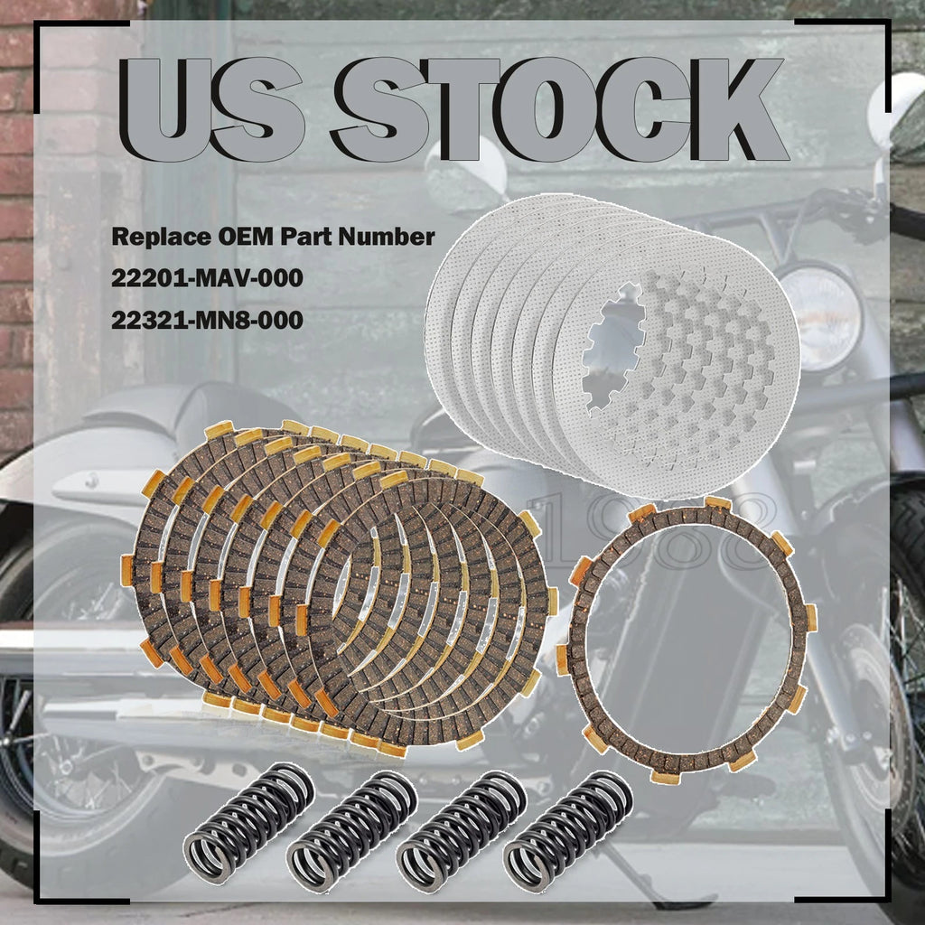 Clutch Friction Steel Plates Kit for Honda VT750C VT750CD Shadow Ace 750 (1998–2003)