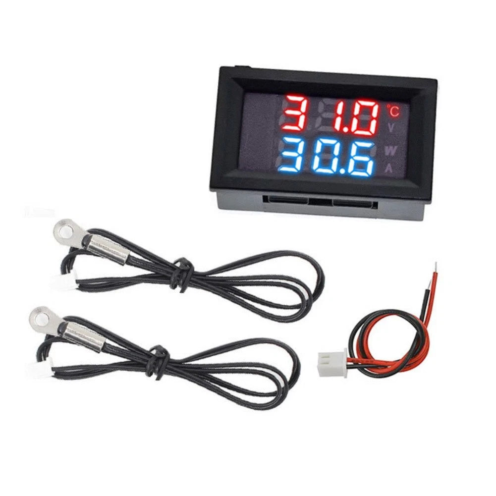 Dual Display DC Voltage Meter with Ring Thermal Sensor (4V to 30V)