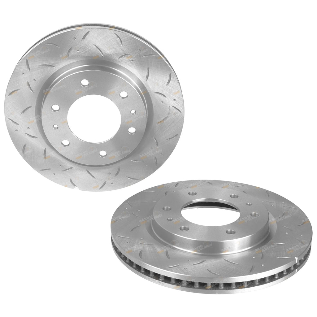 Front Slotted & Dimpled Disc Brake Rotors + Bendix Pads for Triton MR (2015–2023)