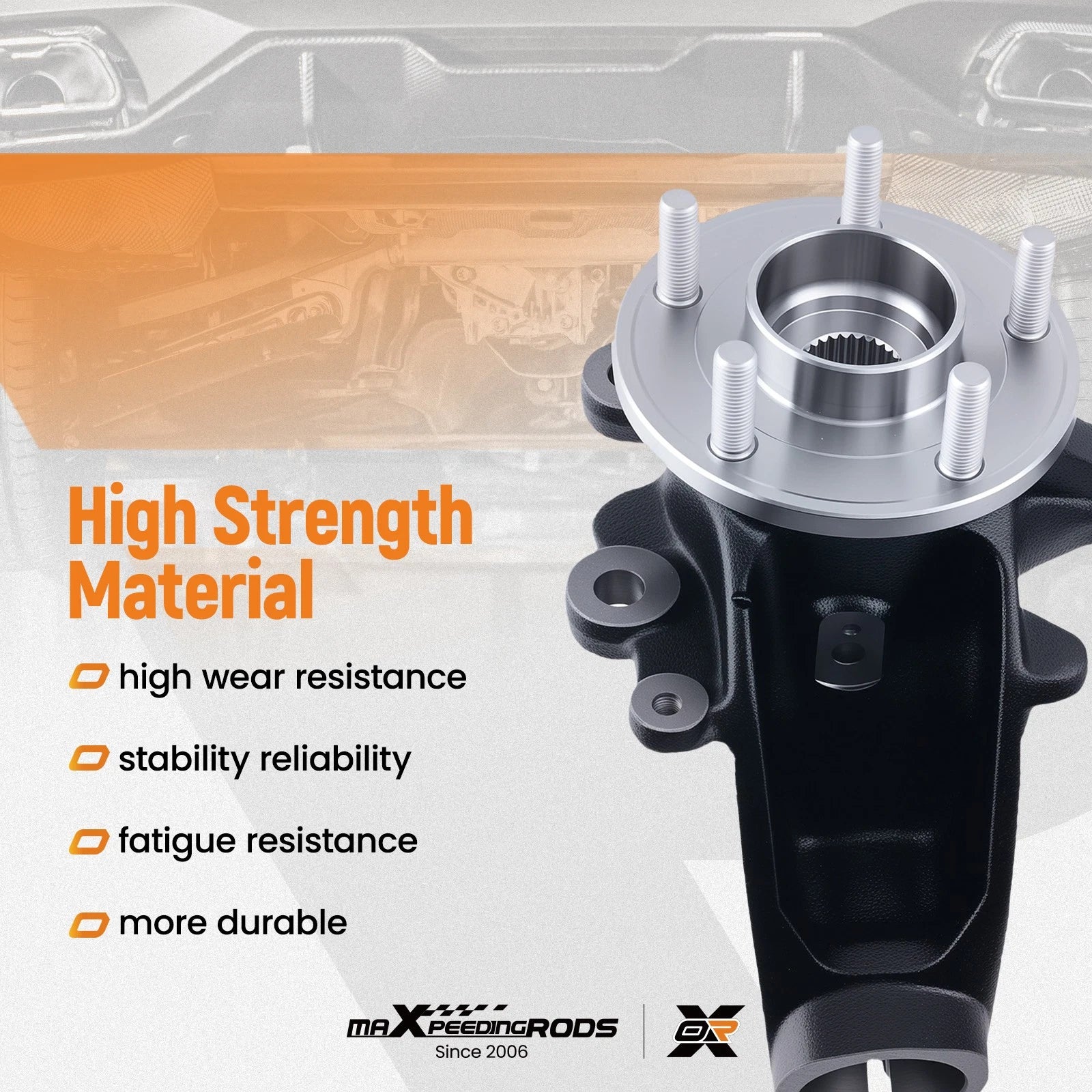 2X Front Steering Knuckle Wheel Hub Bearing Assembly for Ford Focus (2012–2018)