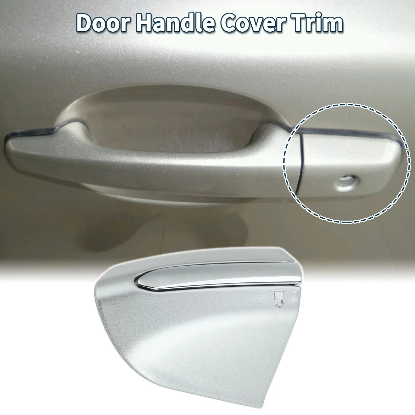Front Left Door Handle Cover Trim for Ford Mondeo Edge Taurus (2013–2020) Silver Tone