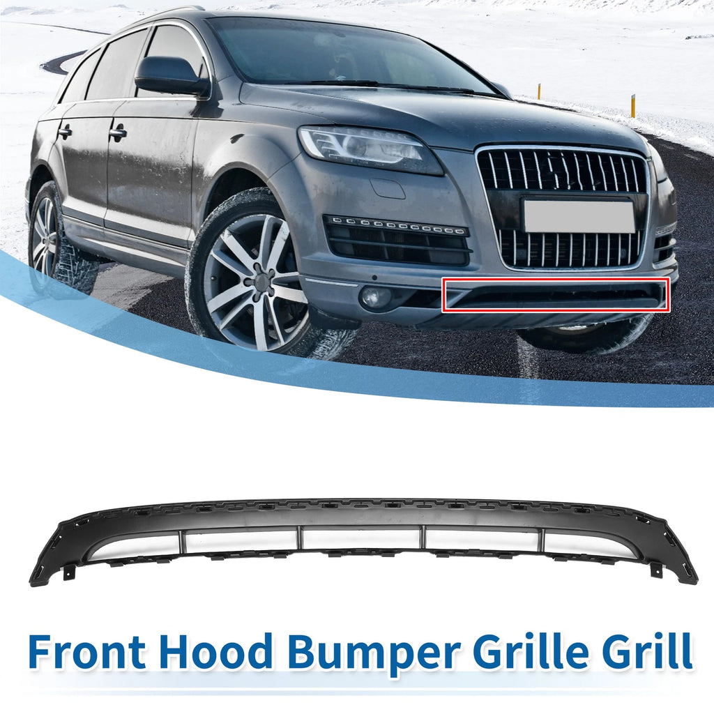 Front Lower Hood Bumper Grille for Audi Q7 (2010–2015) Black ABS Plastic