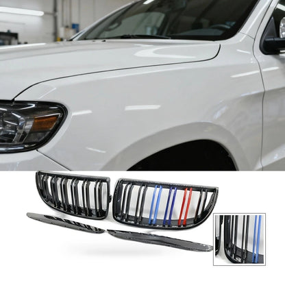 Gloss Black Dual Line Grille for BMW 3 Series E90 E91 (2006–2008)