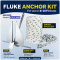 4 lb Fluke Anchor Kit for Boat (Five Oceans)