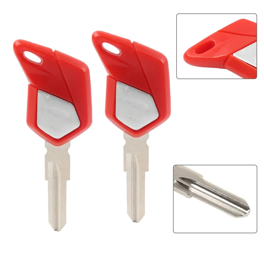 Motorcycle Uncut Blade Blank Key 2pcs For MV Agusta F3 675 800/Brutale 675 Red