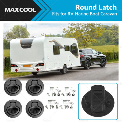 4x Round Flush Pull Slam Hatch Latch for RV Marine Boat Caravan