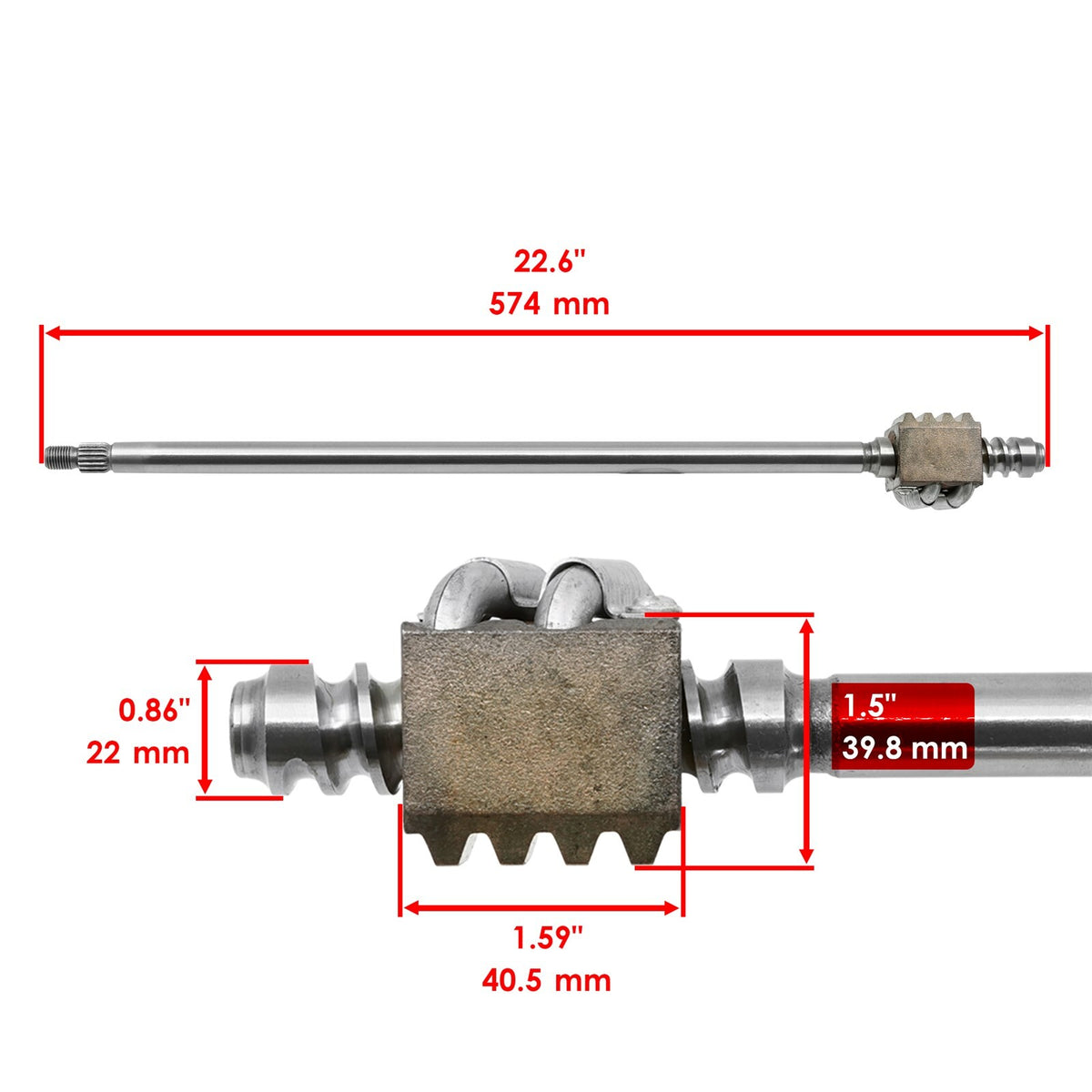 Steering Shaft Replacement for Kubota B5200 B5200D B6200 B6200D (1988–2009)