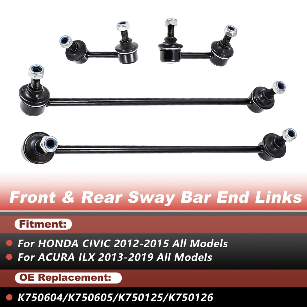 4PCS Front Rear Sway Bar Links for Honda Civic (2012–2015)