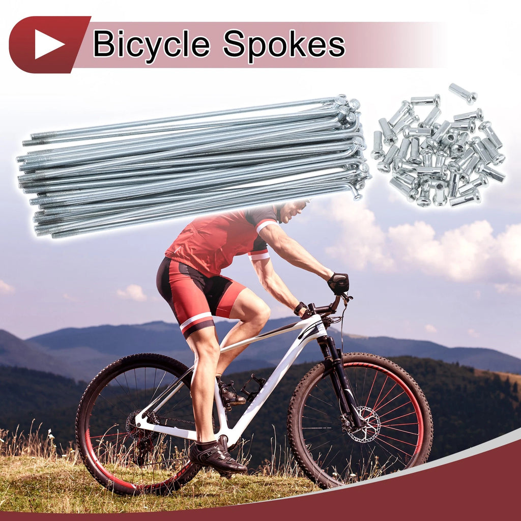 Bicycle Spokes Set 123mm Galvanized Carbon Steel for 13G Wheels (36)