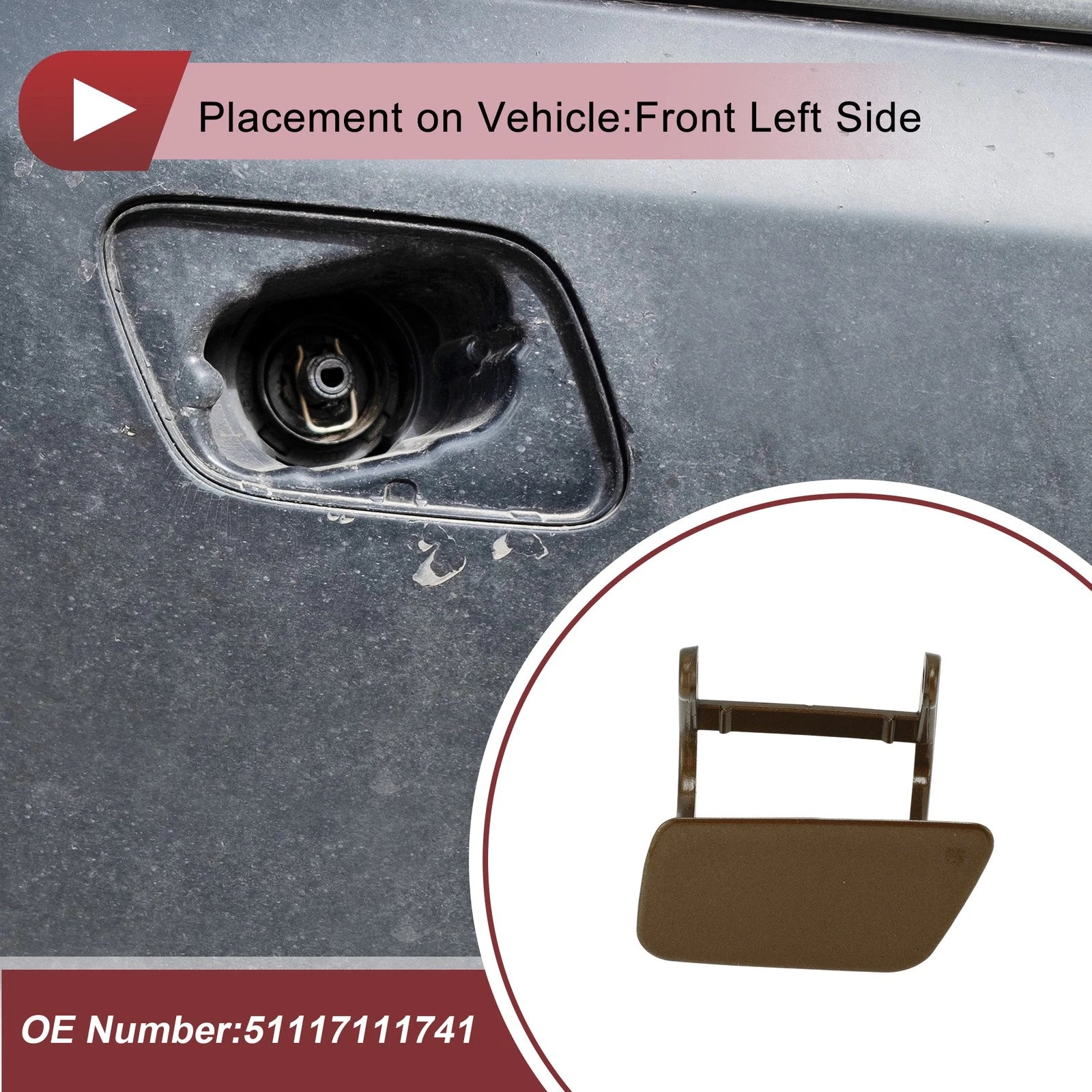 Headlight Washer Nozzle Cover Cap for BMW 525i (2004–2005)