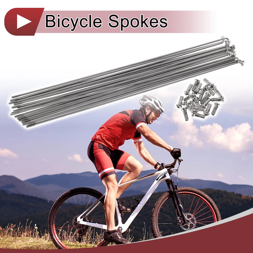 304 Stainless Steel Bicycle Spokes 257mm for 13G Wheel (20 Pack)