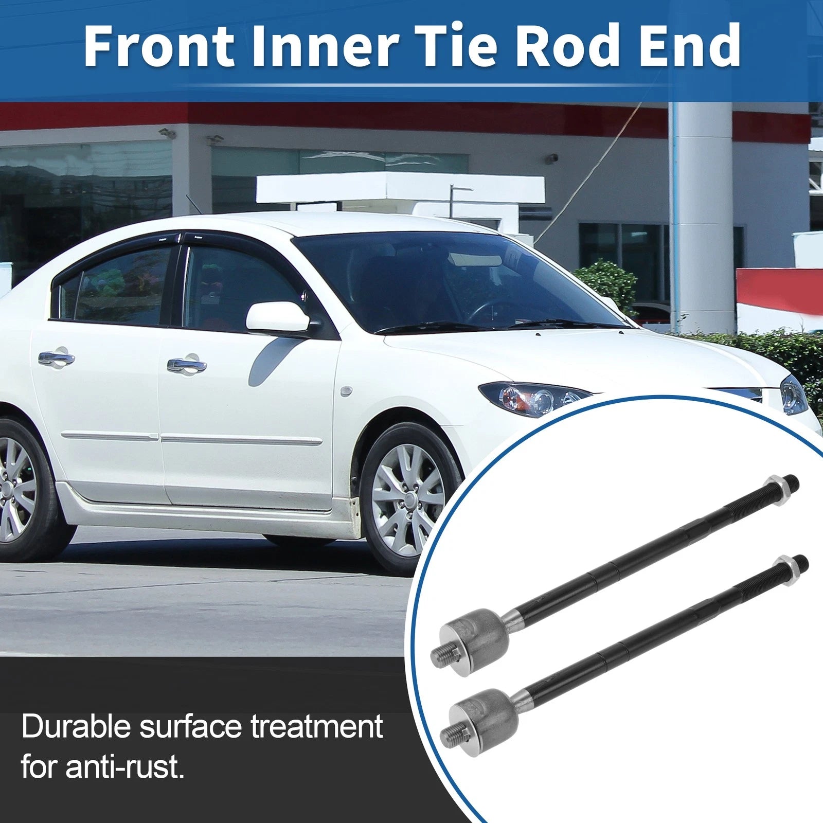 2 Pcs Front Inner Tie Rod End Links for Mazda Tribute (2008–2009)
