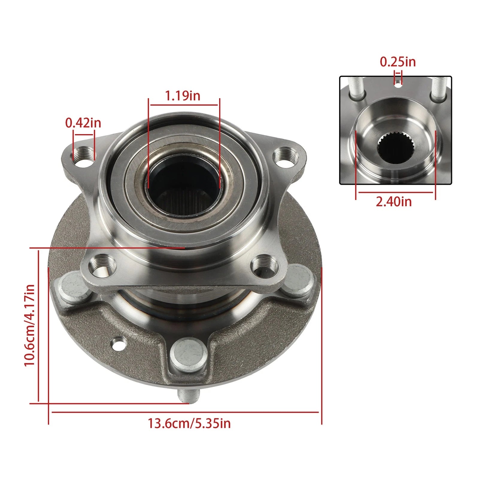 AWD Wheel Bearing and Hub for Mazda CX-7 (2007–2012)