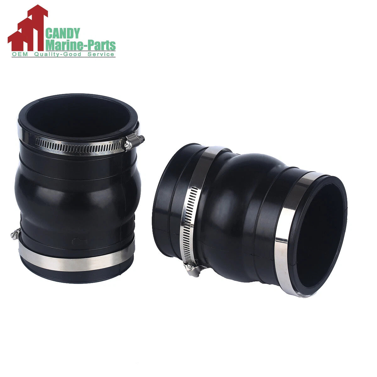 2X Exhaust Hose Coupler Bellow for OMC Cobra, Volvo Penta (3852741, 3863450, 18-2780)