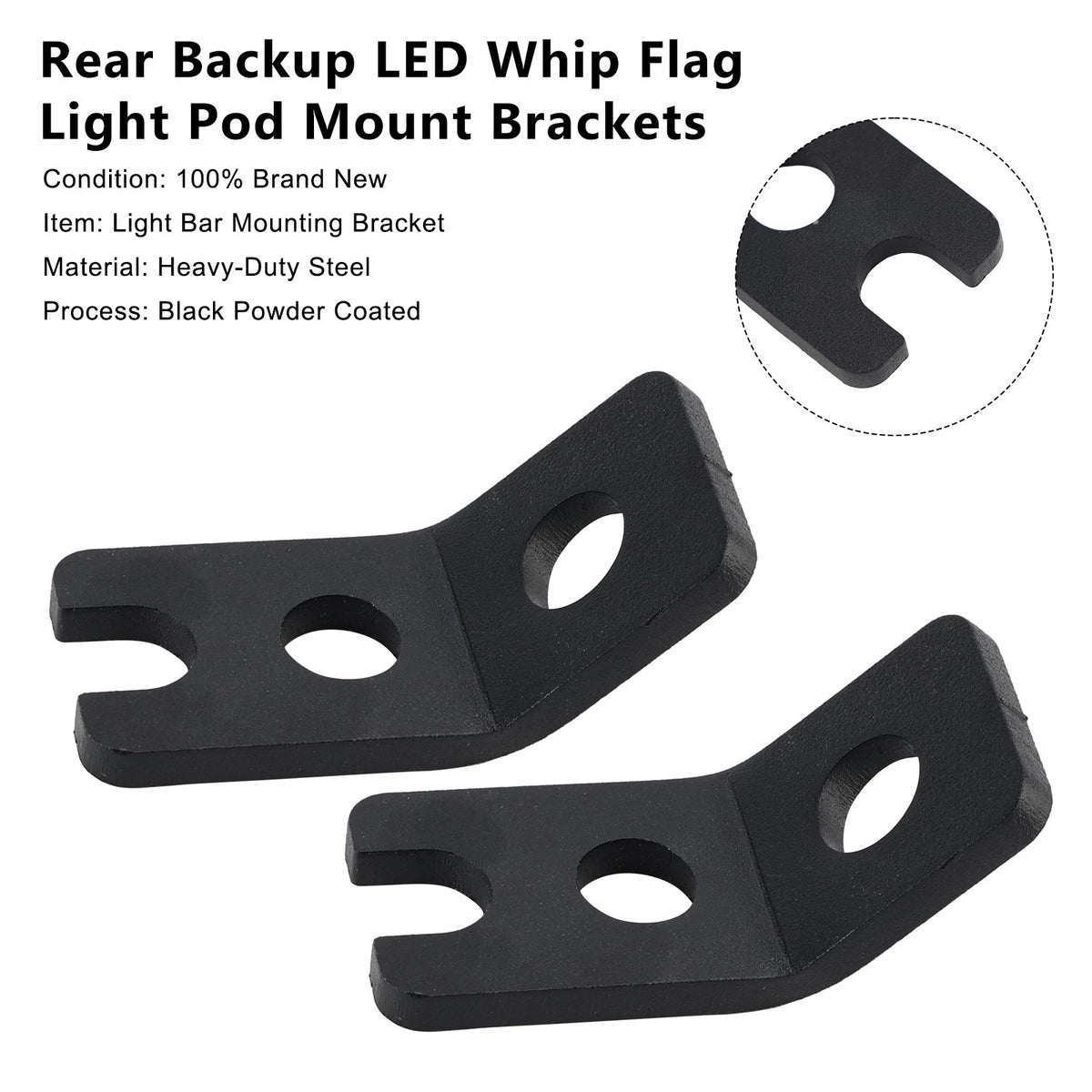 Rear Backup LED Whip Flag Light Pod Mount Brackets for Polaris RZR XP 1000 900 (2014–2020)