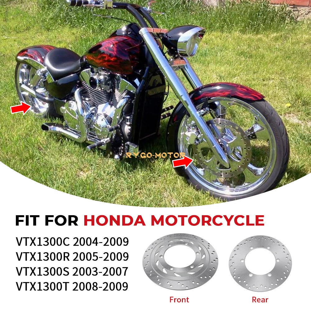 Front & Rear Brake Disc Rotor for Honda VTX1300C VTX1300R/S/T (2003–2009)