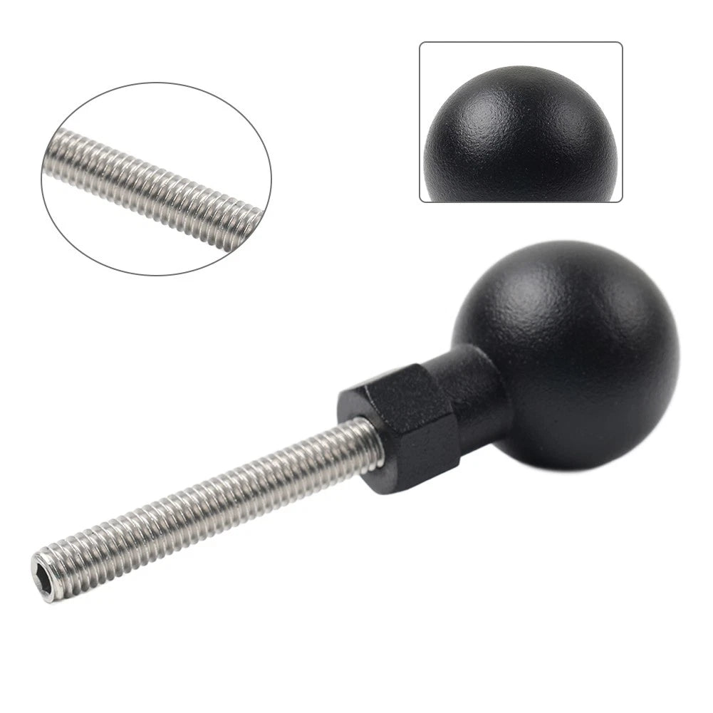 Universal Motorcycle Ball Head Base GPS Phone Holder Bracket Clamp Stand M6x50mm