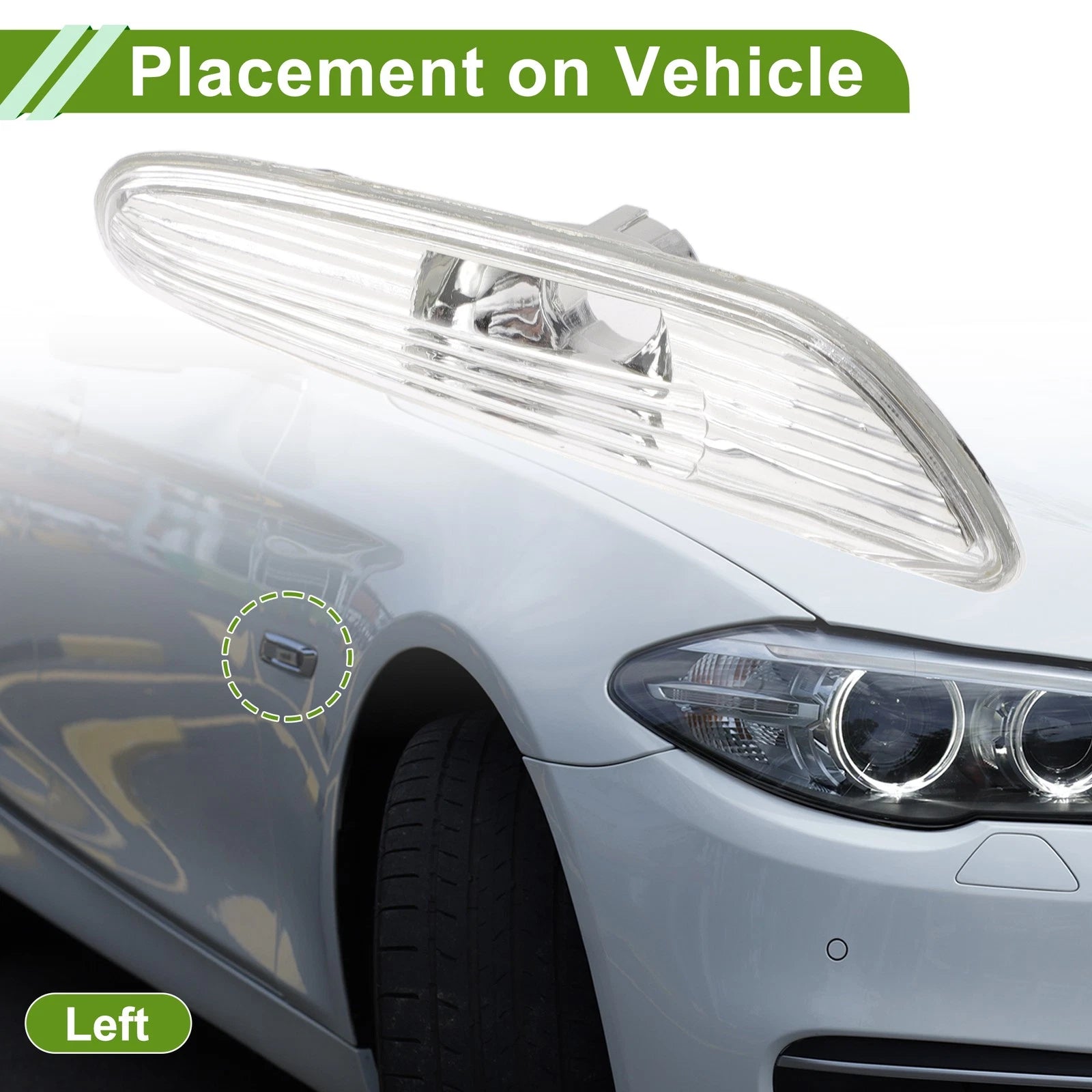 Left Side Marker Light Cover Replacement for BMW 5 Series E60 Sedan (2004–2010)