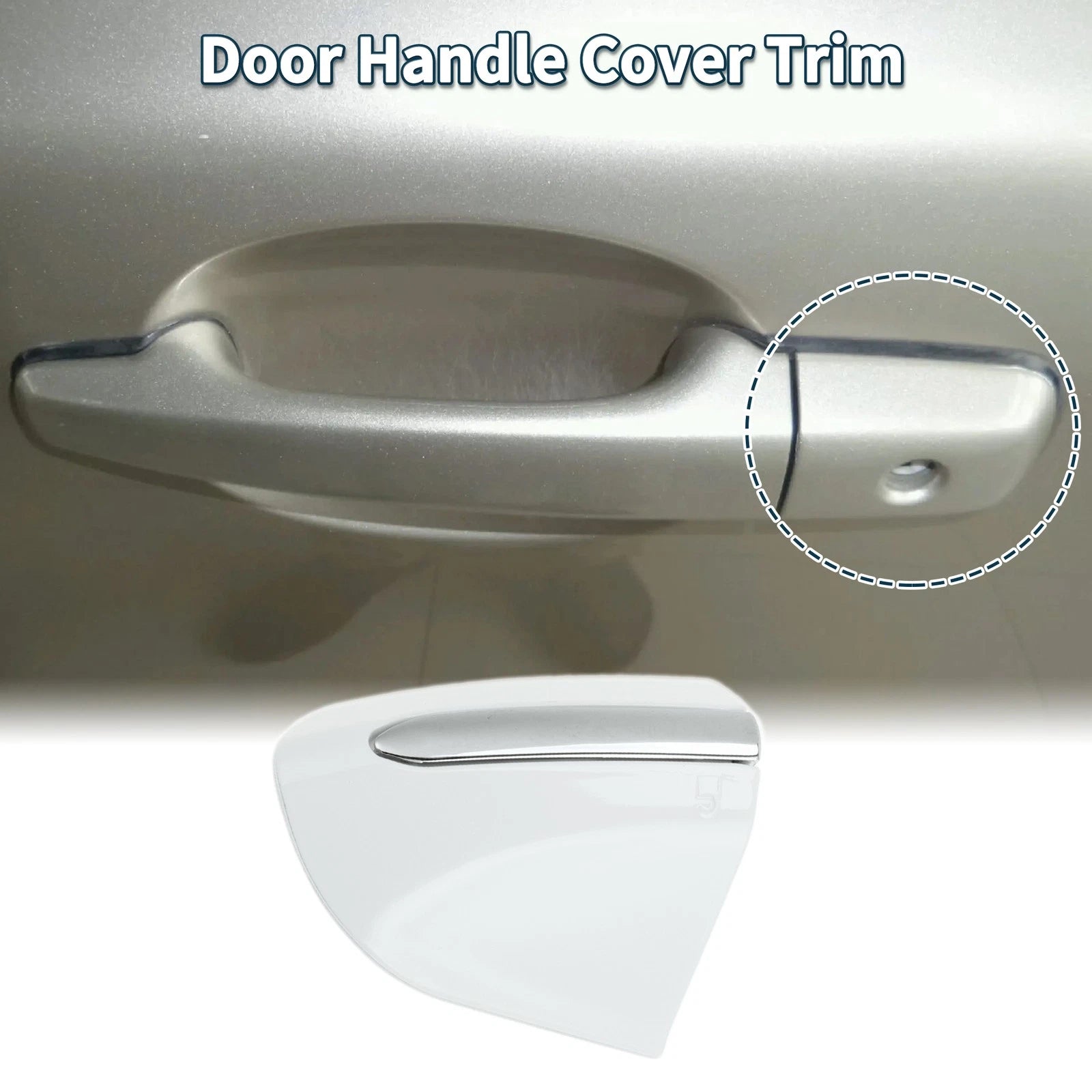 Front Left Door Handle Cover Trim Replacement for Ford Mondeo Edge Taurus 2013-2020 White