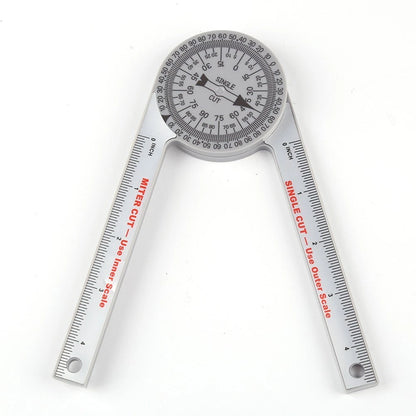 360-Degree Miter Saw Protractor Leveling Bubble Angle Finder with Pencil