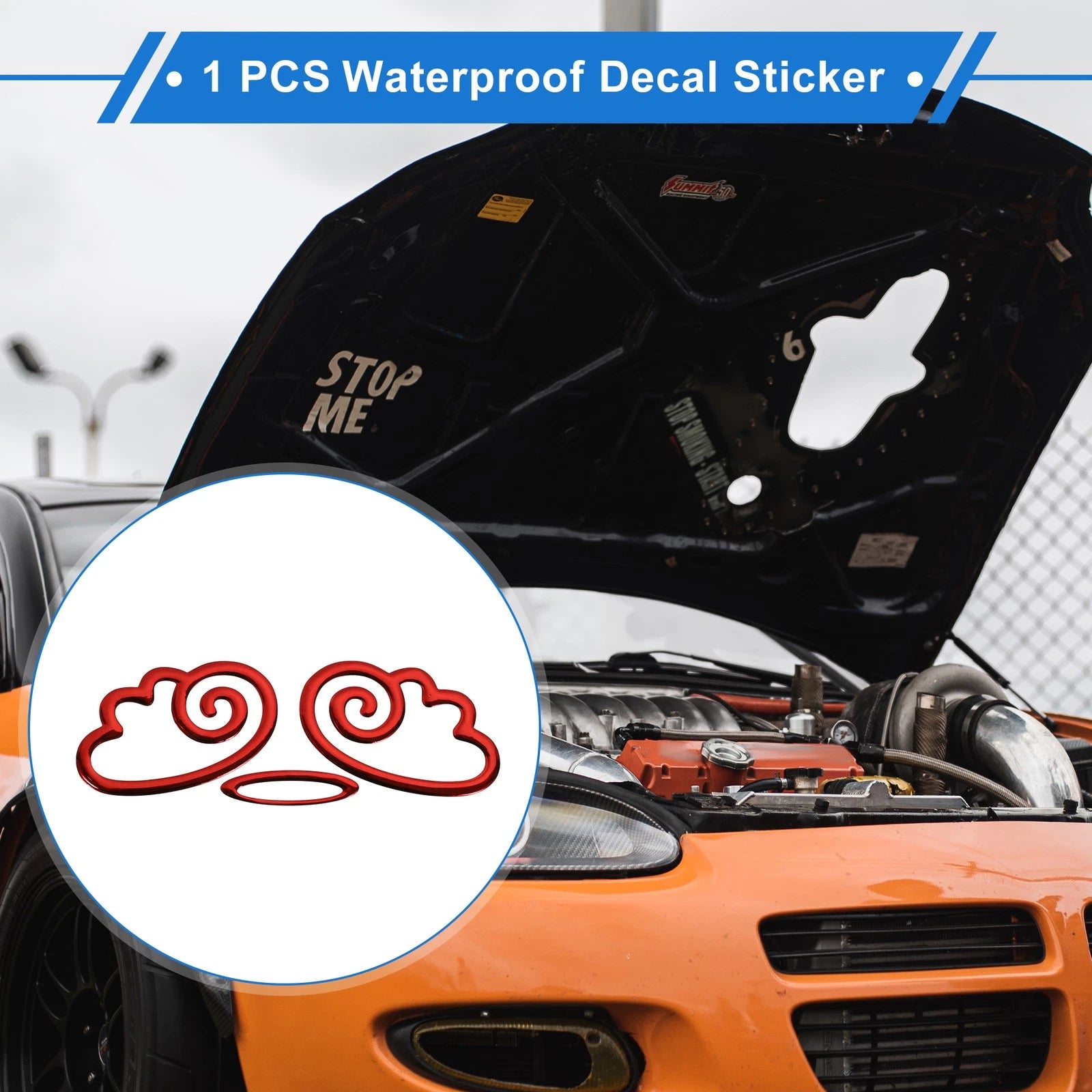Angel Round Wings Pattern Bumper Sticker Decal for Car (Waterproof)