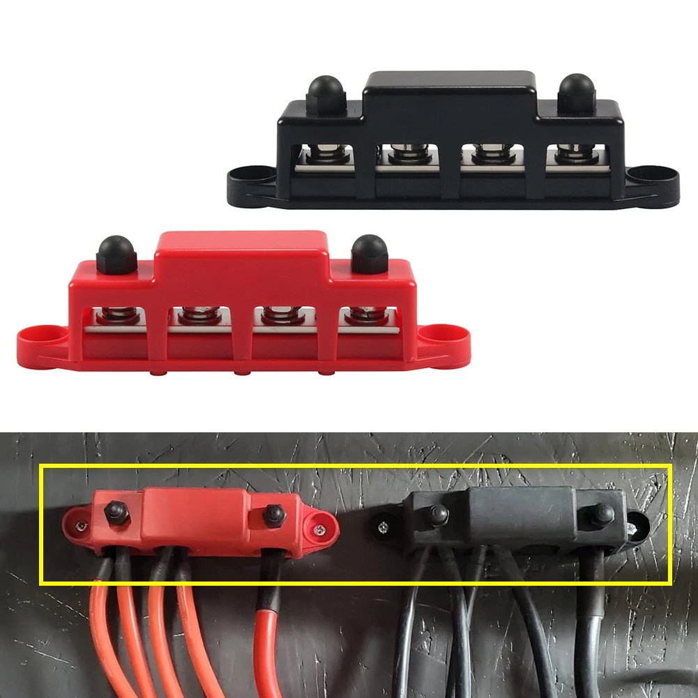 3/8'' 4 Stud Bus Bar Terminal Power Distribution Block for Boat RV Truck Camper
