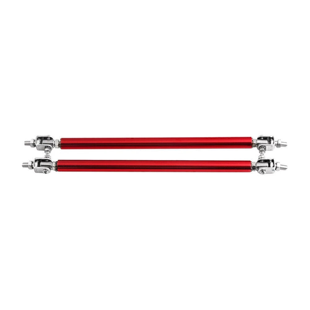 Adjustable Front Bumper Lip Splitter Strut Rod Tie Support Bar Universal Red