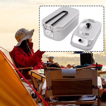 2-in-1 Camping Lunch Box Water Kettle Set Cookware