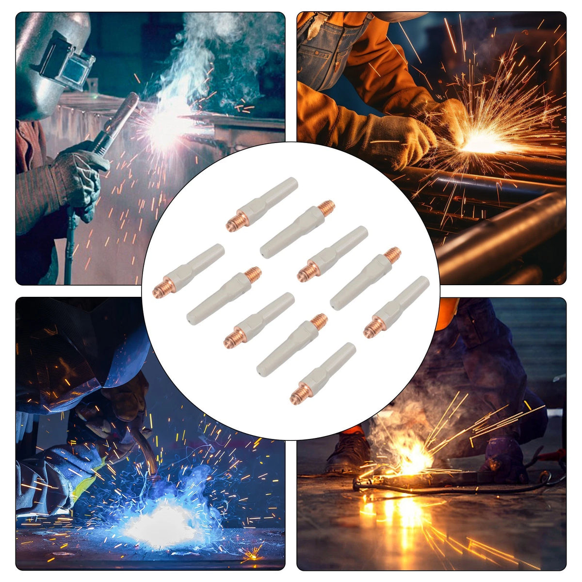10PCS Metal NonStick Welding Tips for 15AK MIG Torch