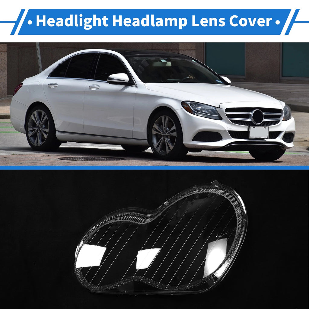Headlight Lens Cover Front Left for Mercedes-Benz C-Class (2001–2017)