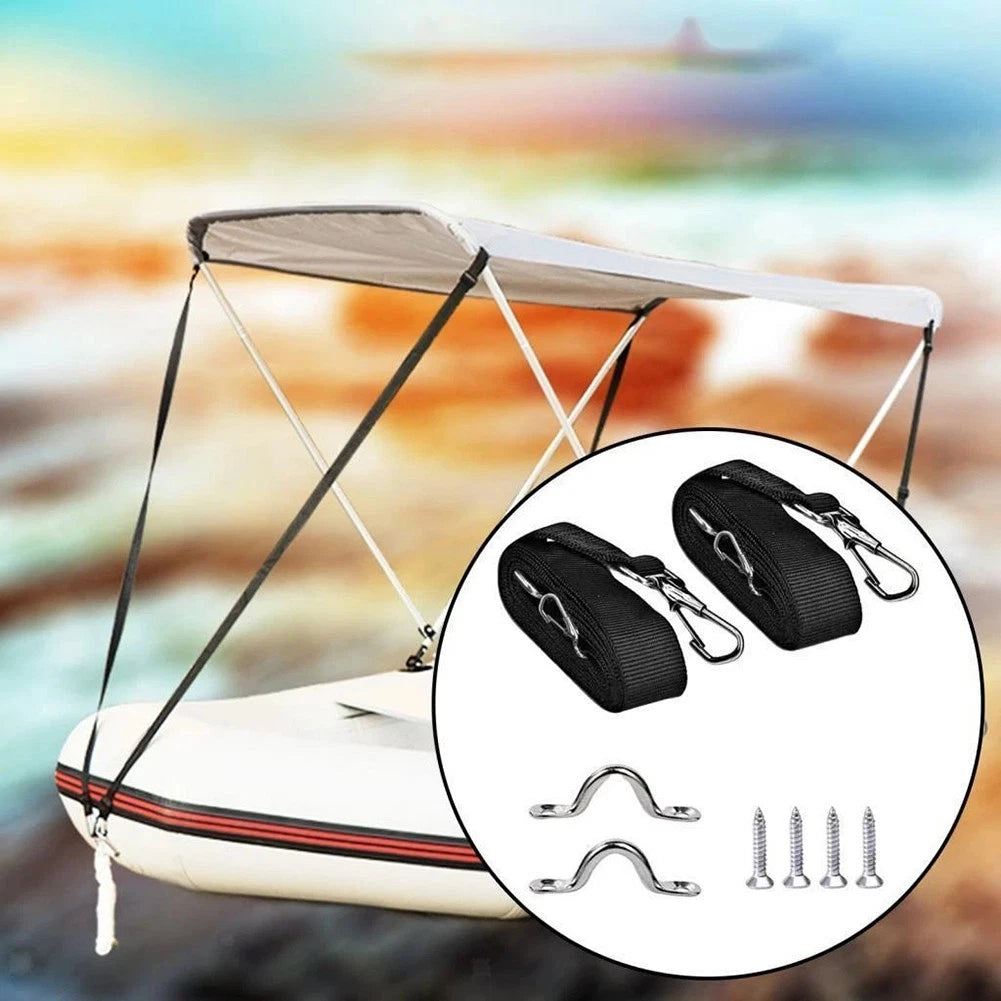 Adjustable Nylon Straps with Snap Hook for Boat Awning (2 Pack)
