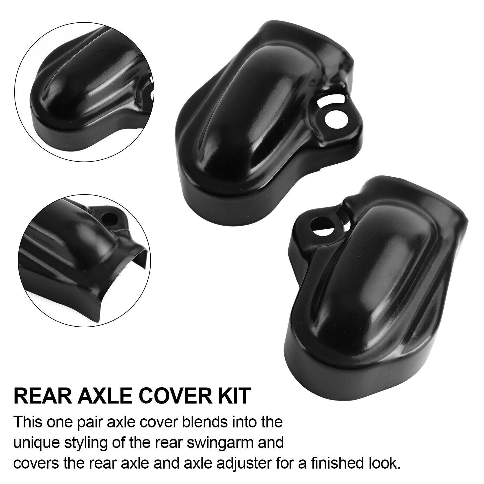 Set of 2 Rear Bar Shield Axle Nut Covers for V-Rod VRSC Night Rod (2002–2017)