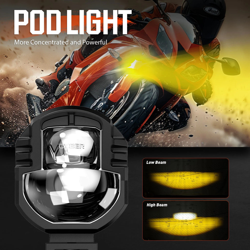 3" LED Pod Lights for Car Motorcycle ATV UTV (Off Road)