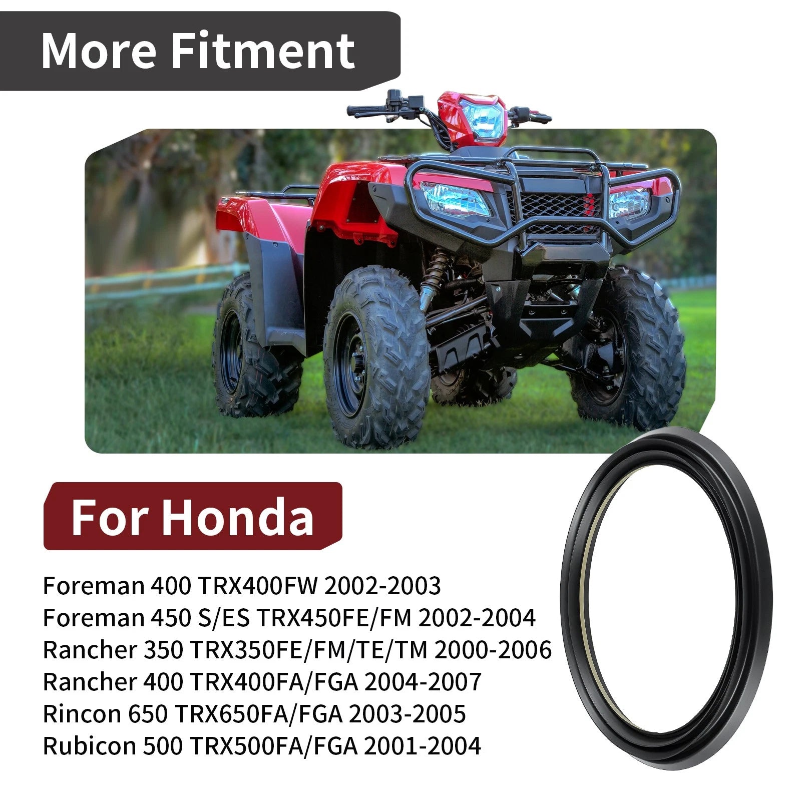 Front Brake Drum Dust Seal for Honda Rancher 350 400 Rincon 650 (2000–2006) 91261-HN5-671