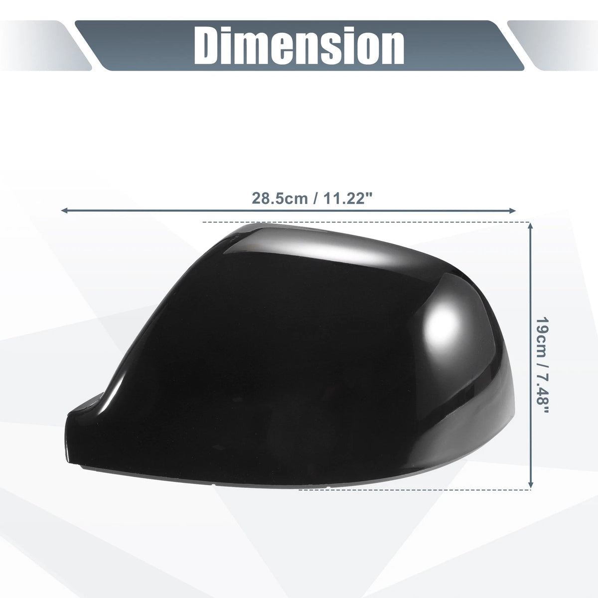 Pair Rearview Mirror Cover Cap Gloss Black for Volkswagen Transporter T5 T6 (2003–2019)