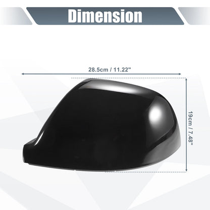Pair Rearview Mirror Cover Cap Gloss Black for Volkswagen Transporter T5 T6 (2003–2019)