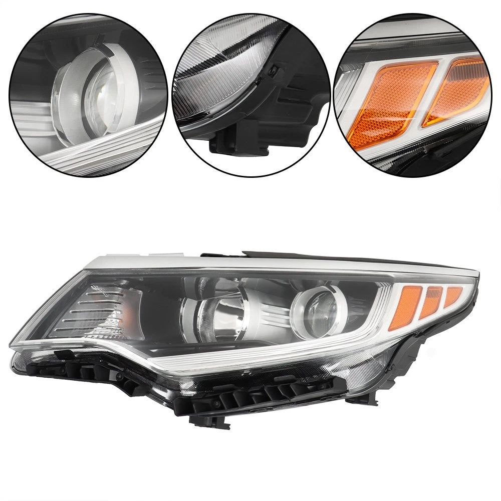 LH Headlight for Kia Optima (2016–2018) Halogen Clear Lens