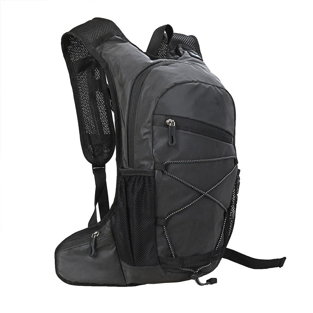 Reflective Backpack with Double Sided Net Pockets for Secure Wet Storage