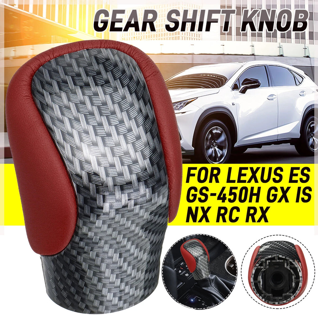 Carbon Look Gear Shift Knob for Lexus ES350 GS350 GX IS300 NX300 RC RX450 (2007–2021)