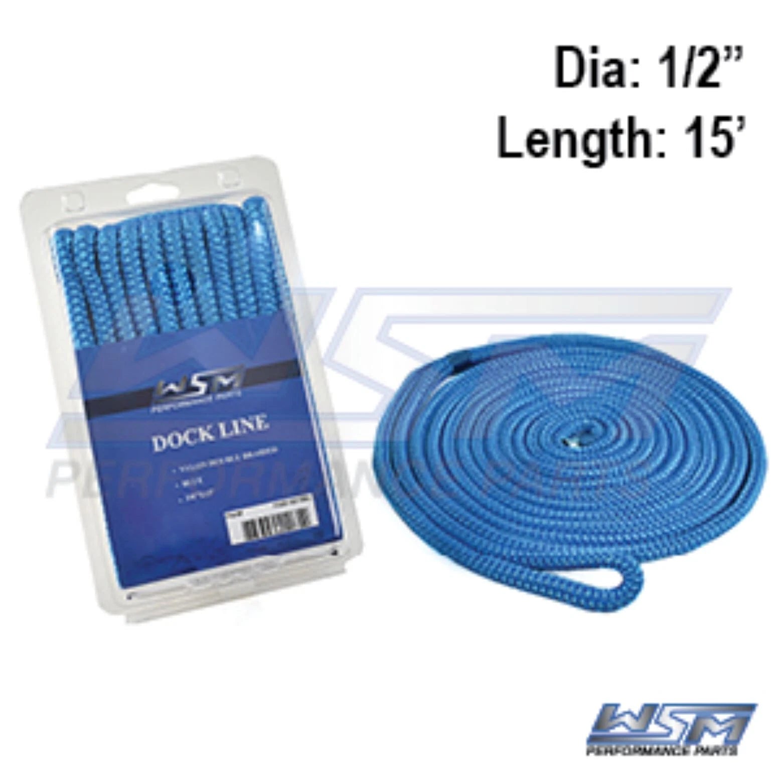 Dock Line 1/2" x 15' Nylon for WSM (1000-1215BL)