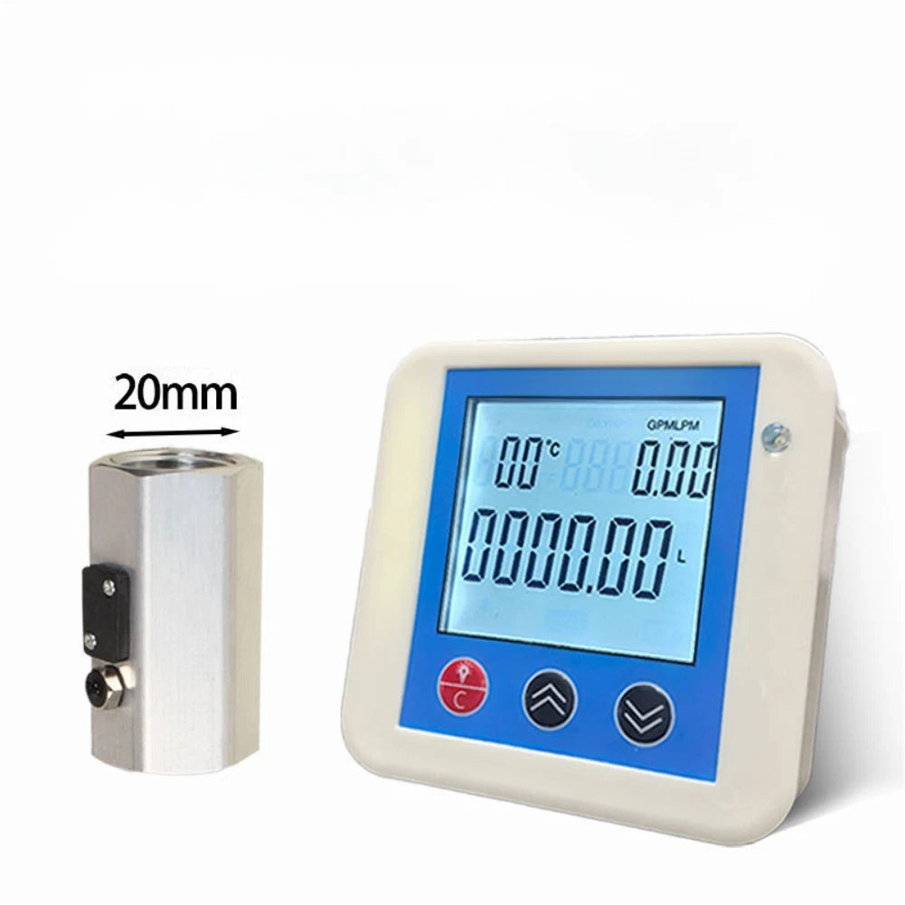 Digital LCD Water and Diesel Flow Meter with Temperature Sensor 4-Point