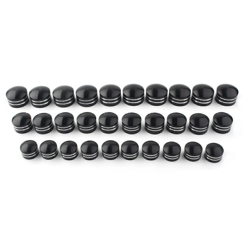 10x Black CNC Inner 9mm-13mm Motor Bolt Topper Caps for Harley