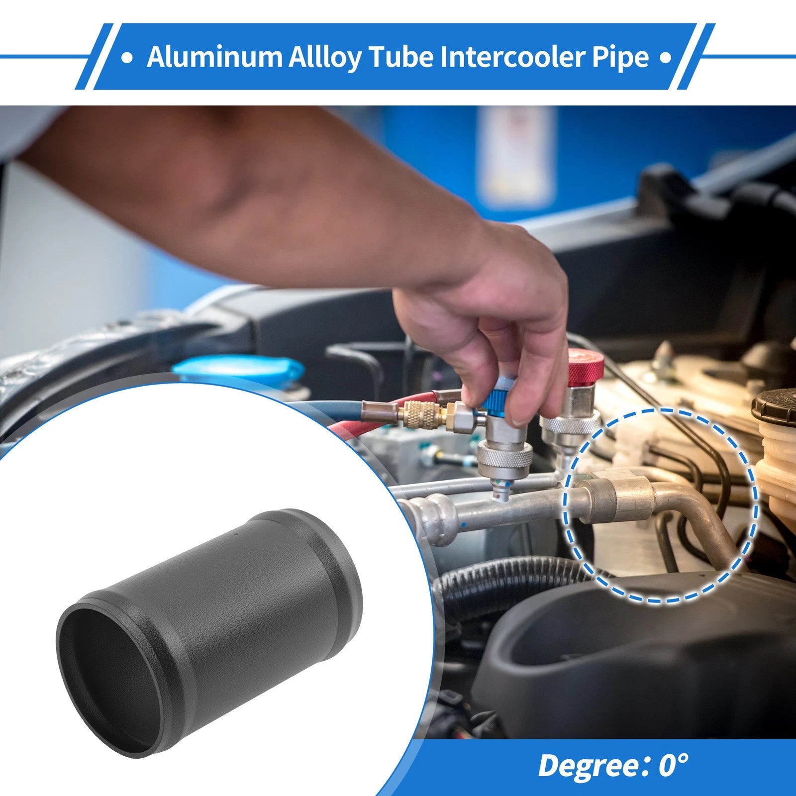 Intercooler Pipe 1.77" OD 3" Length Black for Universal Applications