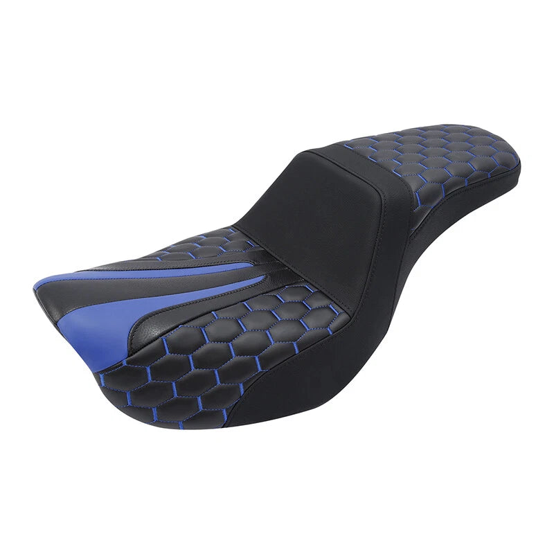 Black Driver Passenger Seat for Harley Dyna Super Glide Custom (2006–2017)