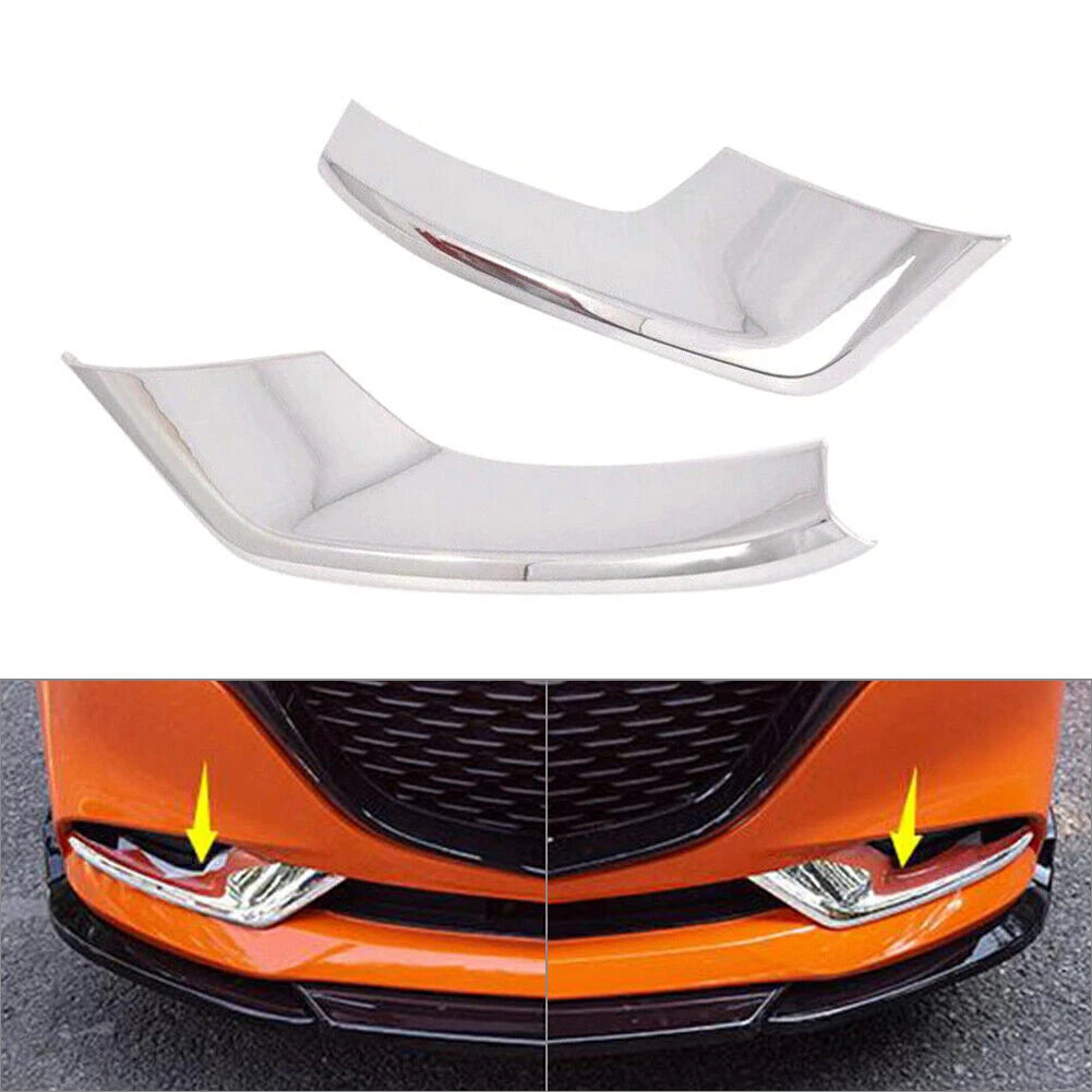 2X Chrome Front Fog Light Frame Cover Trim for Mazda 3 Sedan (2019–2020)