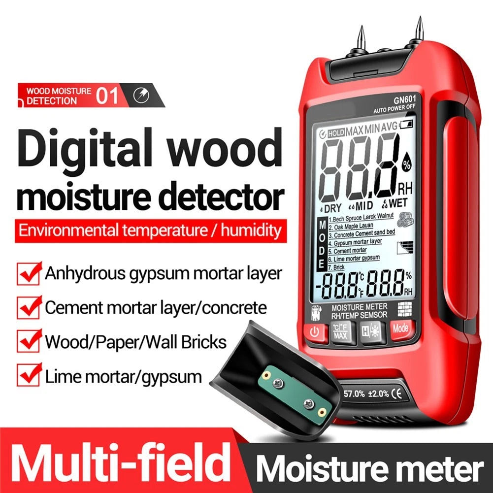 Wood Moisture Content Tester with Auto Shutdown and High Precision Sensor