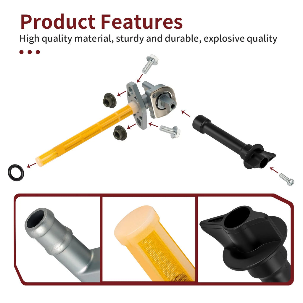Fuel Valve Petcock Assembly w/ Lever for Honda TRX700XX (2008–2009) 16950-HP6-A01
