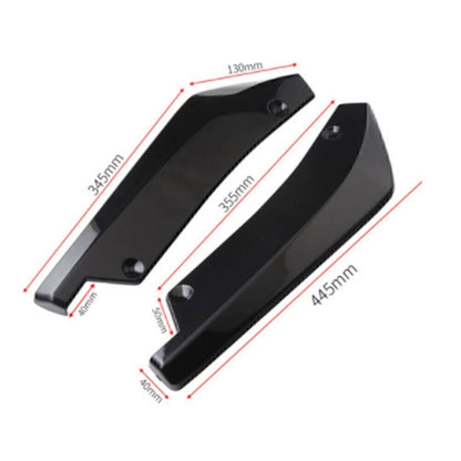 2X Anti-Scratch Rear Bumper Lip Wrap Diffuser Splitter Canard Black