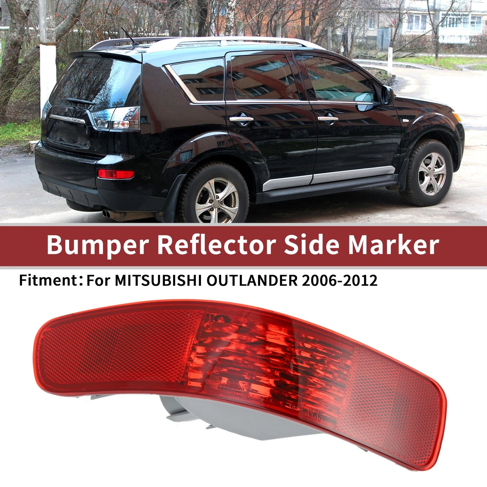 Rear Left Bumper Reflector Replacement for Mitsubishi Outlander (2006–2012)