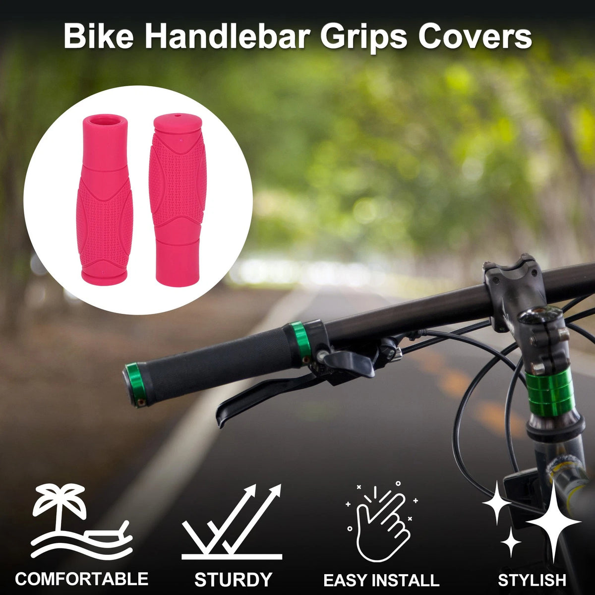 Bike Handlebar Grip Cover 125mm Non-Slip End Grips Protector for 1 Pair